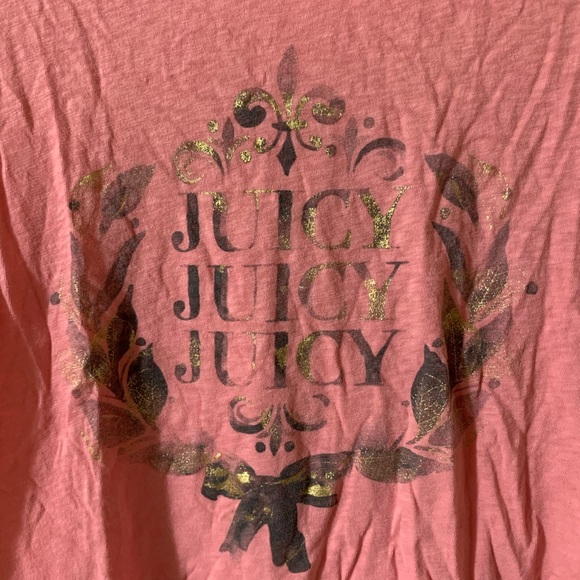 Juicy Couture Pink & Gold Graphic Tee Size Medium - Picture 2 of 4